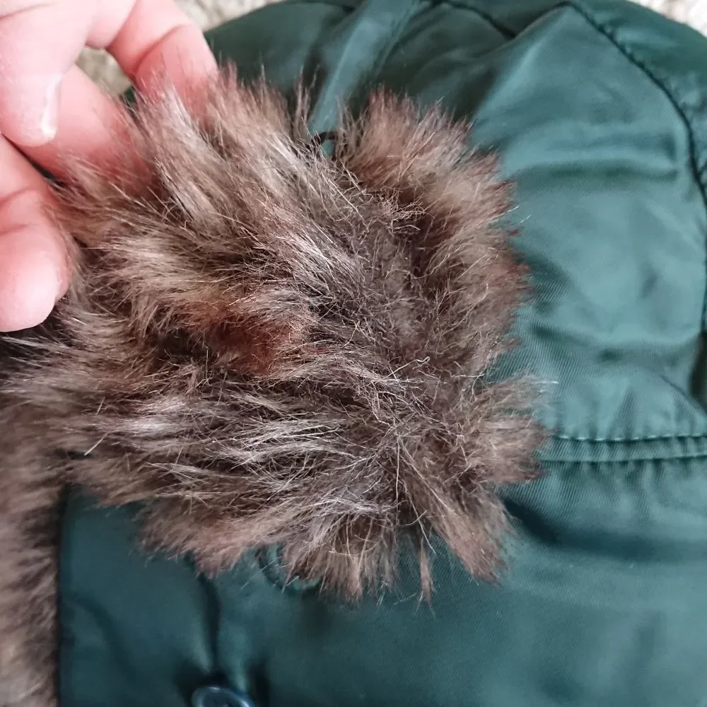 Newhattan Green and Brown ear flap faux fur Trapper Hat
